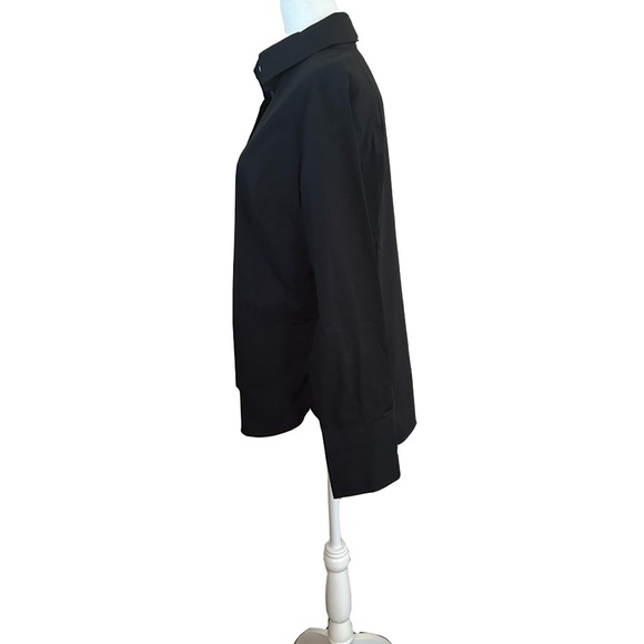 Banana Republic Women’s Size 12 Shirt Black Long Sleeve Button-Down Poplin NWT - Picture 7 of 11